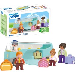 Playmobil - Junior 71682 Autobus, inclusi bagagli e quattro personaggi, giocattolo sostenibile realizzato in plastica a base veg