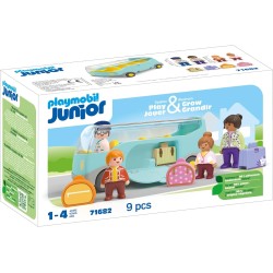 Playmobil - Junior 71682 Autobus, inclusi bagagli e quattro personaggi, giocattolo sostenibile realizzato in plastica a base veg