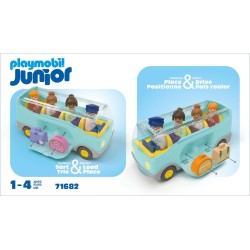 Playmobil - Junior 71682 Autobus, inclusi bagagli e quattro personaggi, giocattolo sostenibile realizzato in plastica a base veg