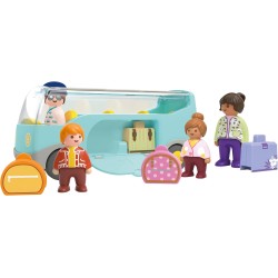 Playmobil - Junior 71682 Autobus, inclusi bagagli e quattro personaggi, giocattolo sostenibile realizzato in plastica a base veg