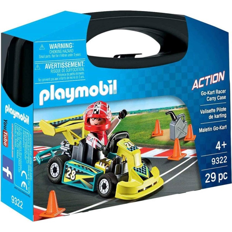 Playmobil - Action 9322 Valigetta Go Kart, per Bambini dai 4 Anni, PM3226