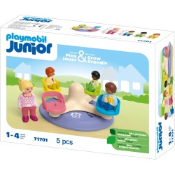 Playmobil - Junior 71701 Giostra per bambini, inclusi sedili girevoli, giocattolo sostenibile realizzato in plastica a base vege