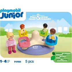 Playmobil - Junior 71701 Giostra per bambini, inclusi sedili girevoli, giocattolo sostenibile realizzato in plastica a base vege