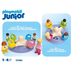 Playmobil - Junior 71701 Giostra per bambini, inclusi sedili girevoli, giocattolo sostenibile realizzato in plastica a base vege