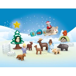 Playmobil Junior - 70297 Calendario dell  Avvento JUNIOR: Natale innevato, con 24 caselline, giocattolo sostenibile realizzato c