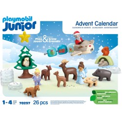 Playmobil Junior - 70297 Calendario dell  Avvento JUNIOR: Natale innevato, con 24 caselline, giocattolo sostenibile realizzato c