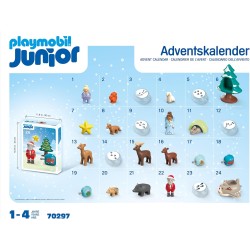 Playmobil Junior - 70297 Calendario dell  Avvento JUNIOR: Natale innevato, con 24 caselline, giocattolo sostenibile realizzato c