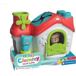 Clementoni - Soft Clemmy Touch &amp; Play Sensory Farm - Playset Fattoria con Mattoncini Morbidi Bambini 6 Mesi, Set Costruzioni