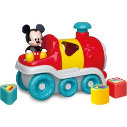 Clementoni - Shape Sorter Train-Trenino con Personaggio Mickey e Formine, Gioco Disney Forme, Impilamento e Incastro, Sviluppa C