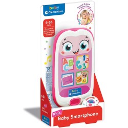 Clementoni - Baby Smartphone Rosa - Primo Telefono Giocattolo per Bambini 6 Mesi, Gioco Cellulare, Musicale, Regalo Elettronico 