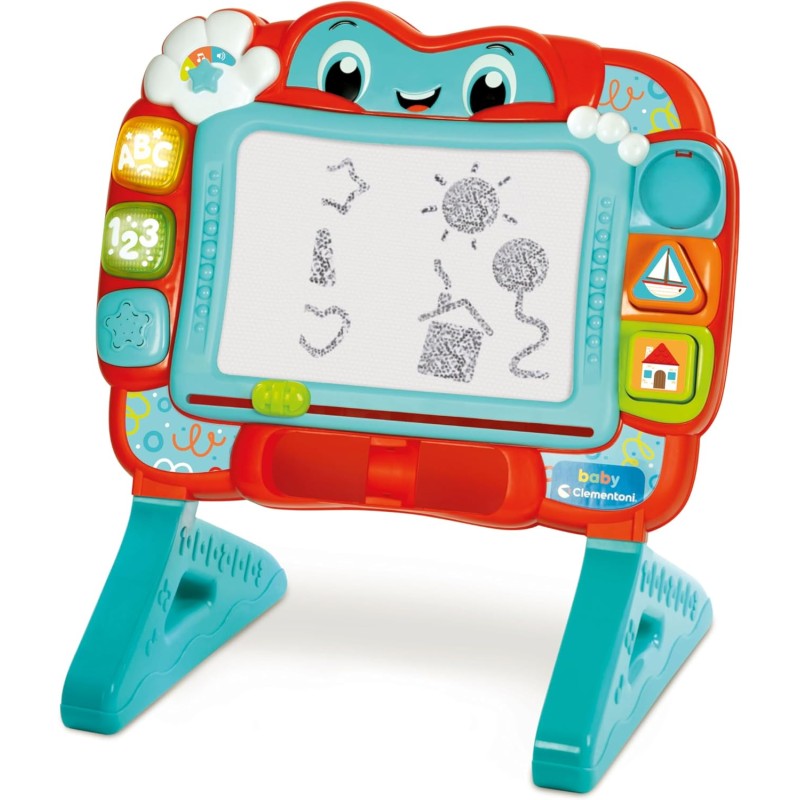 Clementoni - Baby Lavagna Canta e Impara - Gioco Elettronico Interattivo, Lavagna Magnetica Bambini 18 Mesi, Educativa Numeri e 