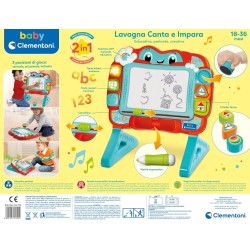 Clementoni - Baby Lavagna Canta e Impara - Gioco Elettronico Interattivo, Lavagna Magnetica Bambini 18 Mesi, Educativa Numeri e 