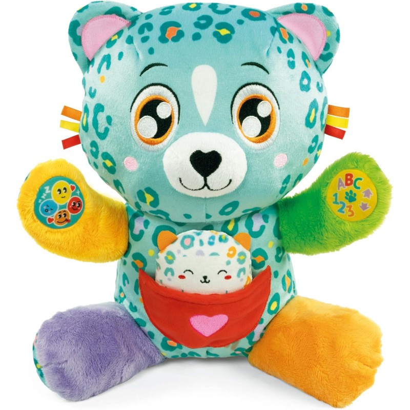 Clementoni - Baby Cleo e Leo dolci Leopardi - Peluche Parlante Interattivo, Gioco Educativo Prima Infanzia Bambini 6 Mesi, Gioco