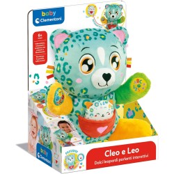 Clementoni - Baby Cleo e Leo dolci Leopardi - Peluche Parlante Interattivo, Gioco Educativo Prima Infanzia Bambini 6 Mesi, Gioco