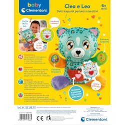 Clementoni - Baby Cleo e Leo dolci Leopardi - Peluche Parlante Interattivo, Gioco Educativo Prima Infanzia Bambini 6 Mesi, Gioco