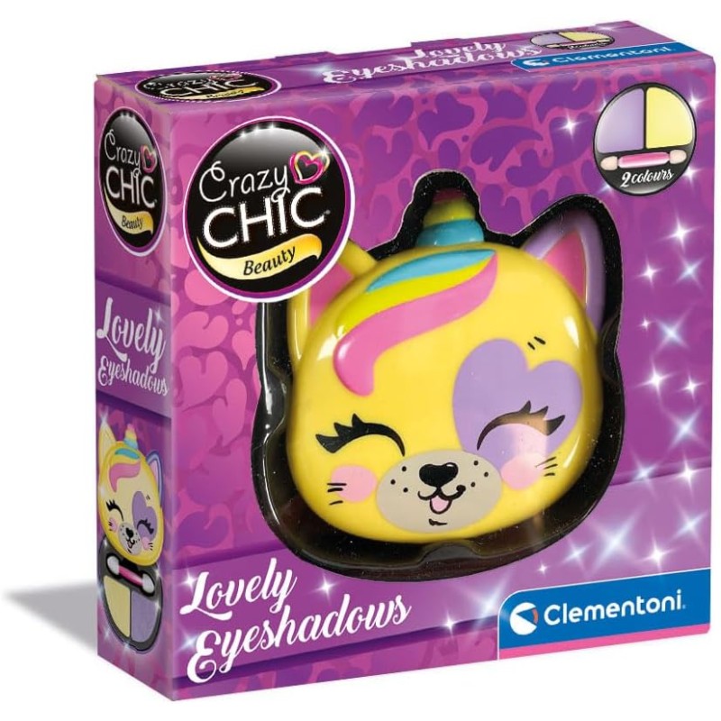 Clementoni - Crazy Chic-Lovely Eyeshadow: Tigre-Trousse Ombretti, Trucchi Sicuri E Anallergici, Set Cosmetici Bambine 6 Anni, Fa