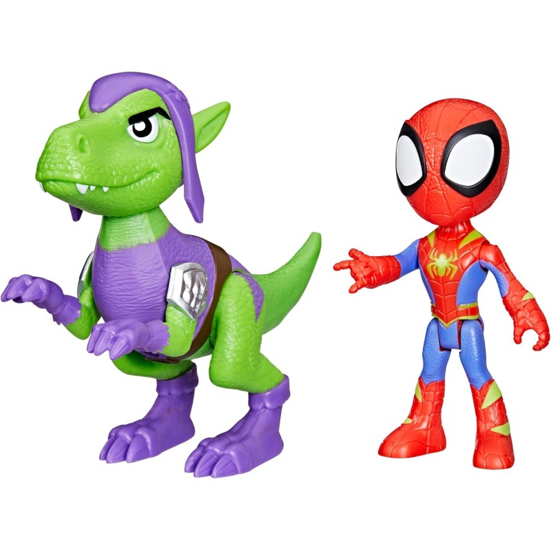 Hasbro - Marvel Spidey e i Suoi Fantastici Amici, Dino-Web, Set di Action Figure di Spidey e Goblin Raptor