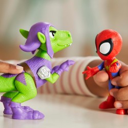 Hasbro - Marvel Spidey e i Suoi Fantastici Amici, Dino-Web, Set di Action Figure di Spidey e Goblin Raptor