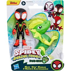 Hasbro - Marvel Spidey e i Suoi Fantastici Amici, Dino-Web, Action Figure di Miles Spin Morales e Marvel s Electrosaurus