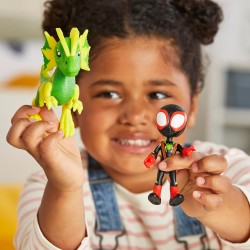 Hasbro - Marvel Spidey e i Suoi Fantastici Amici, Dino-Web, Action Figure di Miles Spin Morales e Marvel s Electrosaurus