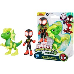 Hasbro - Marvel Spidey e i Suoi Fantastici Amici, Dino-Web, Action Figure di Miles Spin Morales e Marvel s Electrosaurus