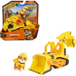 Spin Master - Rubble &amp; Crew, Veicolo da lavoro di Rubble, Bulldozer giocattolo con parti mobili e personaggio da collezione,