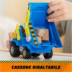 Spin Master - Rubble &amp; Crew, Veicolo da lavoro di Wheeler, Camion ribaltabile con parti mobili e personaggio da collezione, 