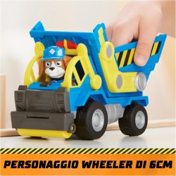 Spin Master - Rubble &amp; Crew, Veicolo da lavoro di Wheeler, Camion ribaltabile con parti mobili e personaggio da collezione, 