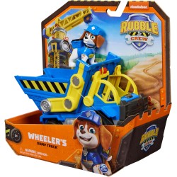 Spin Master - Rubble &amp; Crew, Veicolo da lavoro di Wheeler, Camion ribaltabile con parti mobili e personaggio da collezione, 