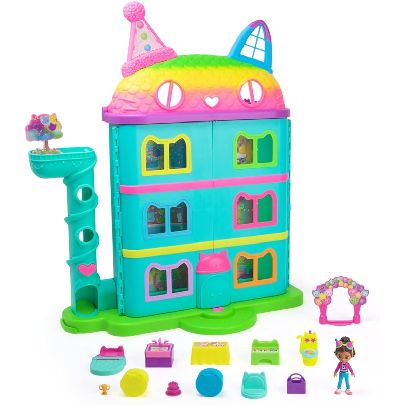 Spin Master - Gabby s Dollhouse Rainbow Themed Celebration Casa - La Nuova Magica Casa Delle Bambole Celebration, 6070742