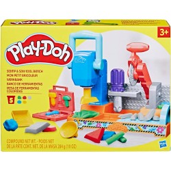 Hasbro - Play-Doh, Banco degli Attrezzi con formine e segheria, Playset