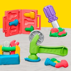 Hasbro - Play-Doh, Banco degli Attrezzi con formine e segheria, Playset