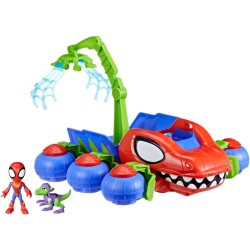 Hasbro - Marvel Spidey e i Suoi Fantastici Amici, Playset Crawler di Dino-Webs e Supereroi