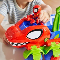 Hasbro - Marvel Spidey e i Suoi Fantastici Amici, Playset Crawler di Dino-Webs e Supereroi