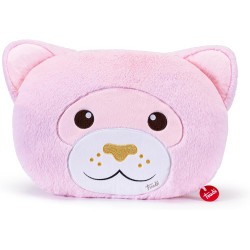 Trudi - Cuscino Gattino rosa cuscini di peluche da arredo decorativi animali, regalo di compleanno | 30x38x9cm taglia M | Pillow