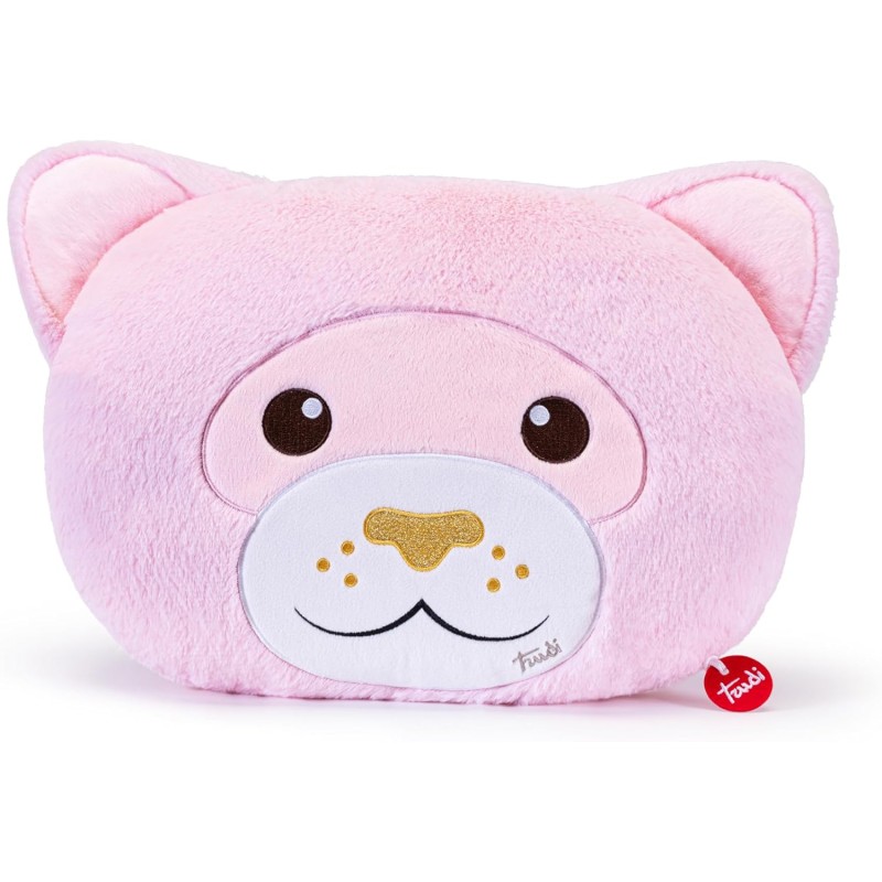 Trudi - Cuscino Gattino rosa cuscini di peluche da arredo decorativi animali, regalo di compleanno | 30x38x9cm taglia M | Pillow