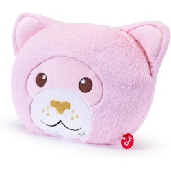 Trudi - Cuscino Gattino rosa cuscini di peluche da arredo decorativi animali, regalo di compleanno | 30x38x9cm taglia M | Pillow