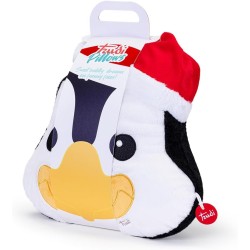 Trudi - Cuscino Pinguino Xmas cuscini di peluche da arredo decorativi animali, regalo di compleanno | 38x36x9cm taglia M | Pillo