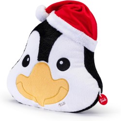 Trudi - Cuscino Pinguino Xmas cuscini di peluche da arredo decorativi animali, regalo di compleanno | 38x36x9cm taglia M | Pillo