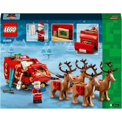 LEGO - Slitta di Babbo Natale Giocattolo, da 9 Anni in su con Minifigure, Renne, Chitarra, Orsacchiotto e Sci, Idea Regalo Natal