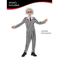 Rubies - Beetlejuice OPP Costume da adulto, giacca e pantaloni stampati, licenza ufficiale Beetlejuice per Halloween, Tg.L, 1002