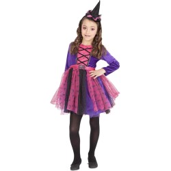 Rubies - Costume Strega Miss Ragnatela per bambina, Vestito e tiara con cappello per Halloween, Cosplay, Carnevale, Tg XS (5 / 6