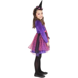 Rubies - Costume Strega Miss Ragnatela per bambina, Vestito e tiara con cappello per Halloween, Cosplay, Carnevale, Tg XS (5 / 6