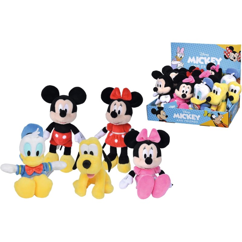 Simba - Disney Plush Mickey &amp; Friends 20 cm, +0 mesi, Scelta casuale, Colori/Modelli assortiti, 1 pezzo, 6315870224