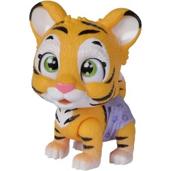 Simba - Pamper Petz Tigre, simpatico animaletto con pannolino con funzione color-change, zampa magica, tre sorprese, 15 cm, 1059