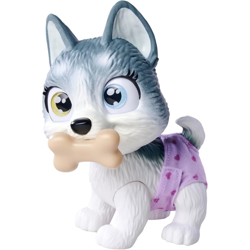 Simba - Pamper Petz Husky, con pannolino con funzione color change, zampa magica e tre sorprese, 15 cm, 105950135