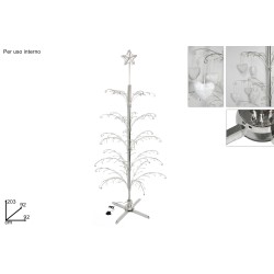 Albero di Natale Rotante Espositore Metallo 203 cm (x uso interno) - Elettrico Silver