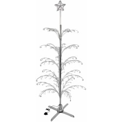 Albero di Natale Rotante Espositore Metallo 203 cm (x uso interno) - Elettrico Silver