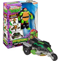 Giochi Preziosi - Turtles - Veicolo Raffaello Tartarughe Ninja Caos Mutante, Moto Trasformabile In Action Figure Raffaello 15 Cm