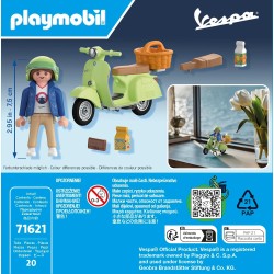 PLAYMOBIL - Cars 71621 1969 Vespa 150 Sprint Veloce, Verde Chiaro, Modello Fedele per Collezionisti e Appassionati, comprende Mo